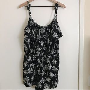 Palm Tree Romper Black & White